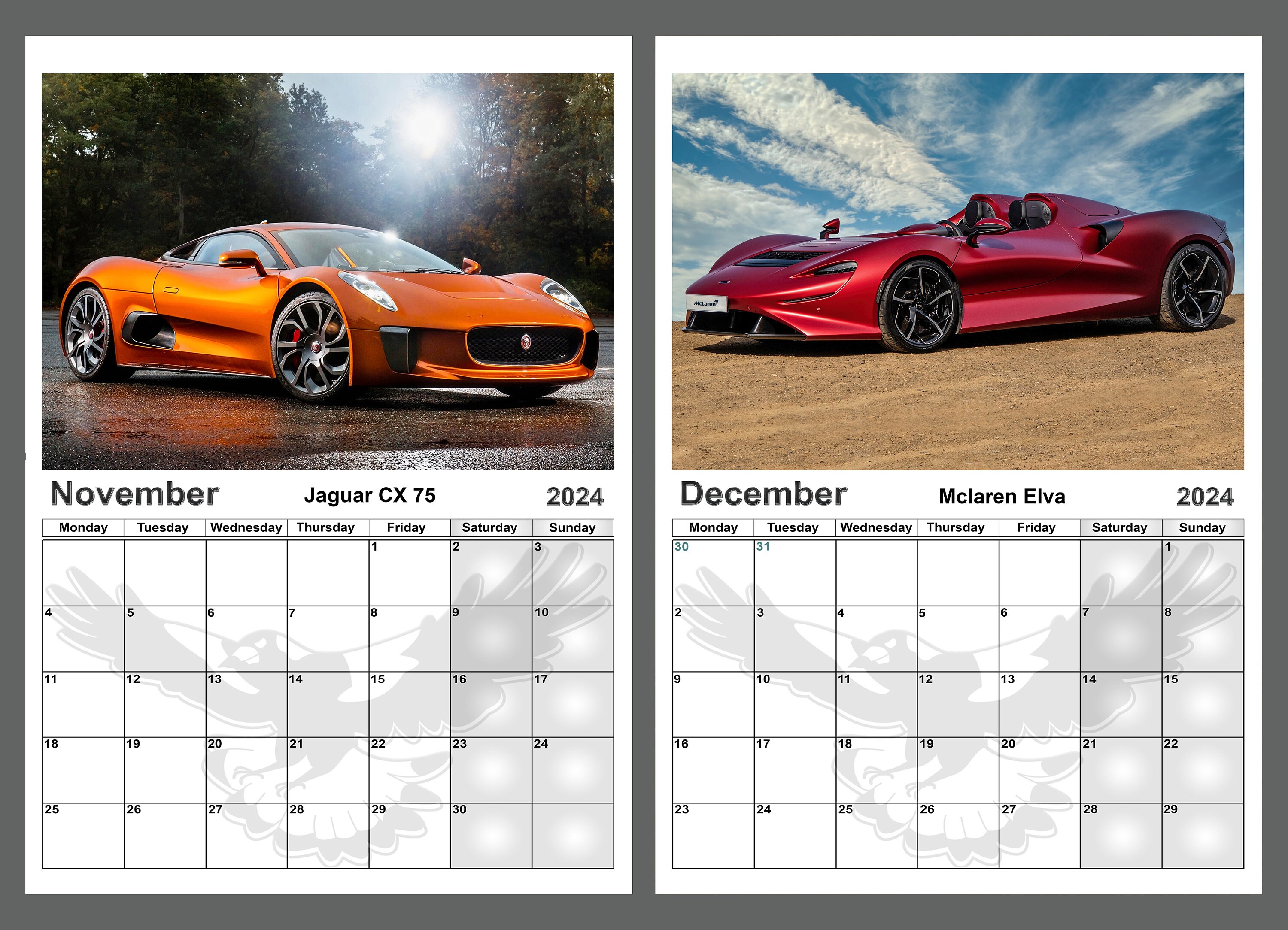  American Sports Cars Calendar 2024 - Deluxe 2024 Sports Cars  Wall Calendar Bundle with Over 100 Calendar Stickers (Exotic Cars Gifts, Office  Supplies) : Office Products