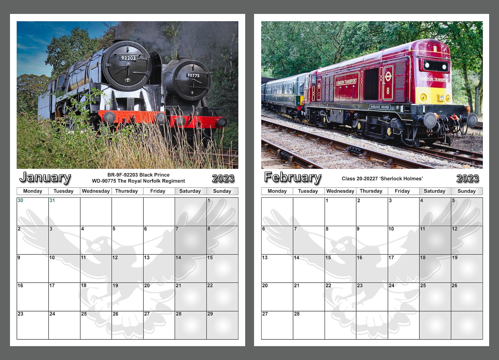 Calendar 2023 Featuring Trains of the North Norfolk Railway Etsy UK