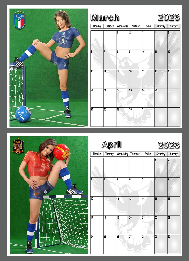 Calendar 2023 Fifa World Cup Body Painted Ladies ADULT Etsy UK