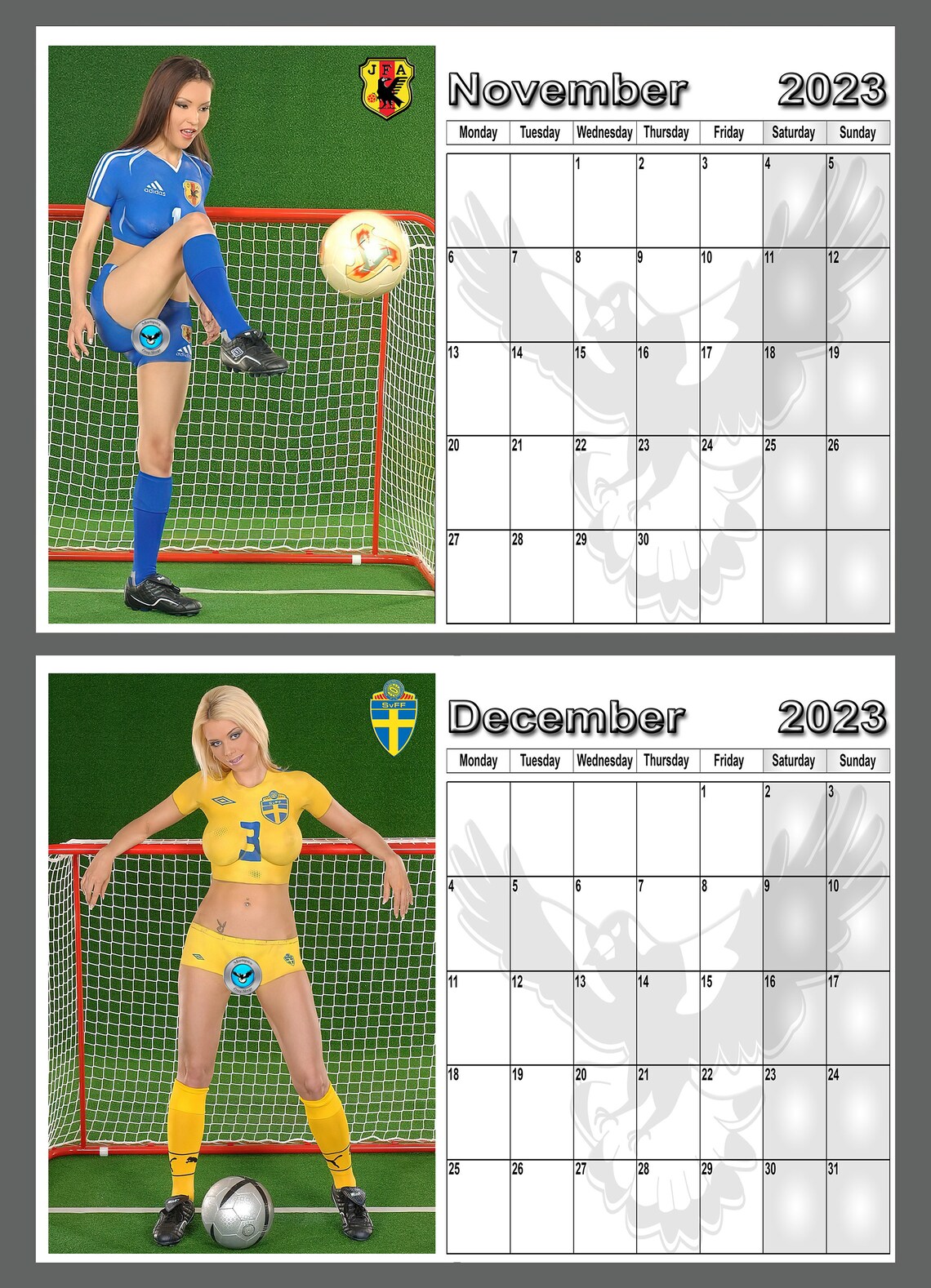 Calendario 2023 Copa Mundial de la FIFA Body Painted Ladies - Etsy España