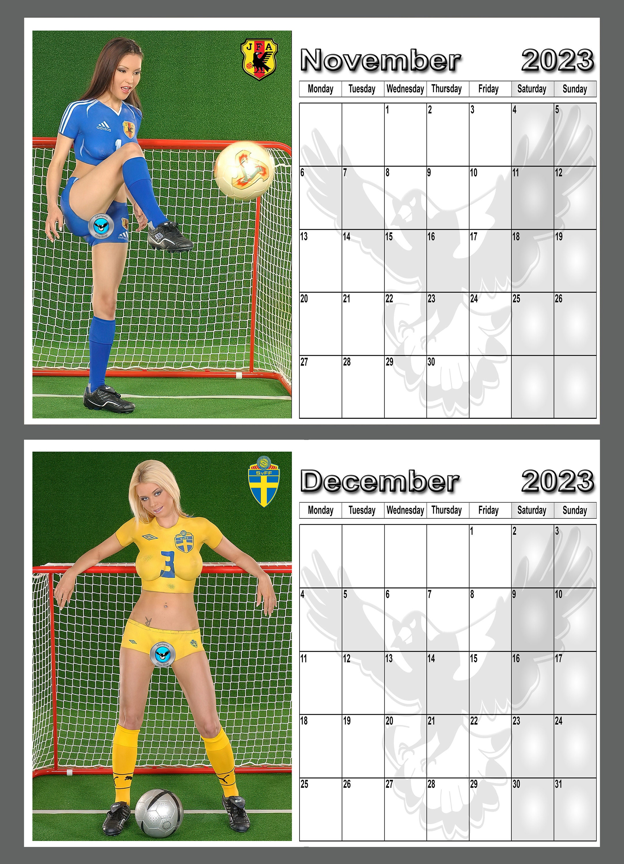 Calendar 2023 Fifa World Cup Body Painted Ladies ADULT - Etsy UK