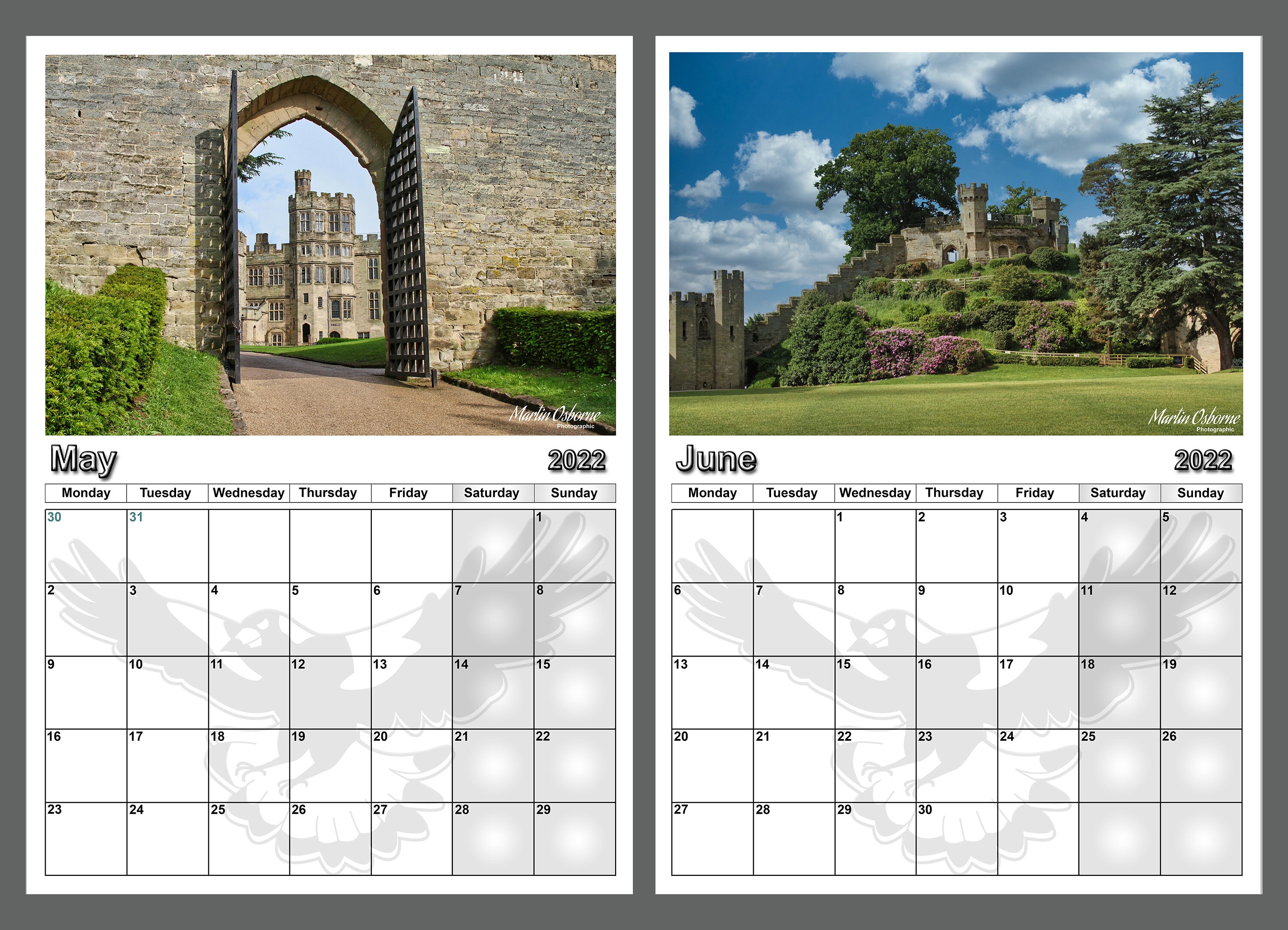2022 Calendar Warwick Castle 14 Full Glossy Pages Available in Etsy