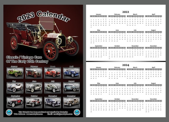 Calendrier 2023 Vintage Calendar 2023 Classic / Vintage Cars Of The Early Twentieth | Etsy