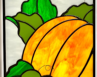 Stained Glass Pumpkin Panel