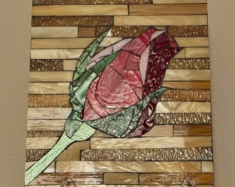 Stained Glass Mosaic Panel - Rose Reflection