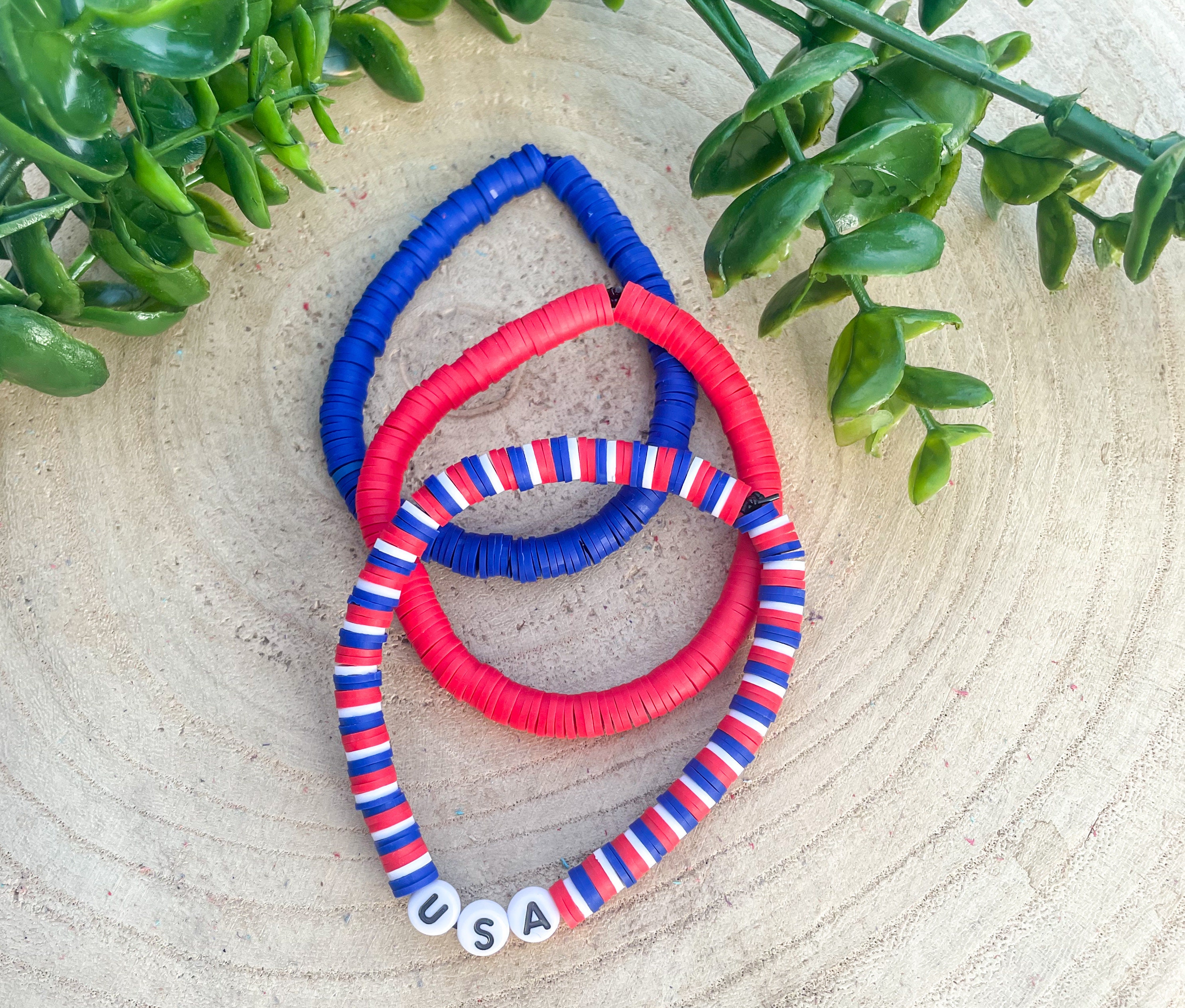 4th Of July Clay Bead Stack Bracelet Set – Momma Bears Gifts