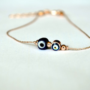 Evil Eye Fußkettchen mit blauem Lampwork - Strand Fußkettchen für Frauen - Türkisches Evil Eye Fußkettchen - Strandschmuck Lucky Evil Eye Fußkettchen Armband Charm