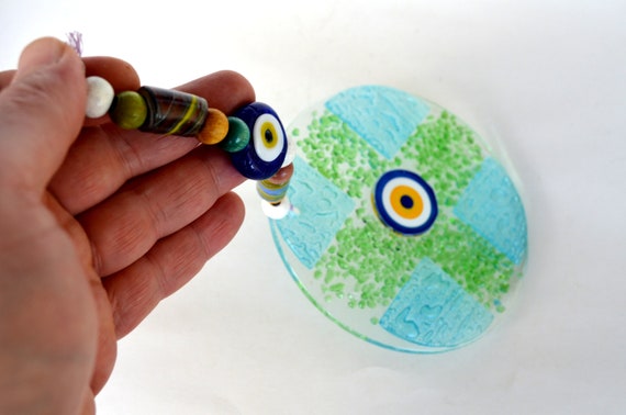 Mosaik Lampwork Böses Auge Wandbehang Böses Auge Dekoration Türkisches Auge  für Zuhause Lampwork Böses Auge Anhänger Türkisches Auge Geschenk Zuhause -  .de