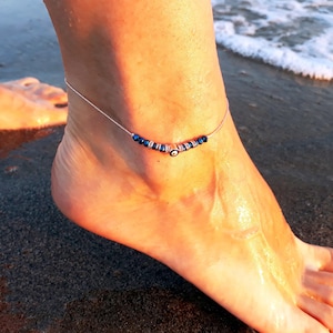 Blue Evil Eye Anklet For Summer - Beach Anklet For Women - Evil Eye Anklet - Beach Jewelery - Evil Eye Charm Ankle - Evil Eye Ankle Bracelet