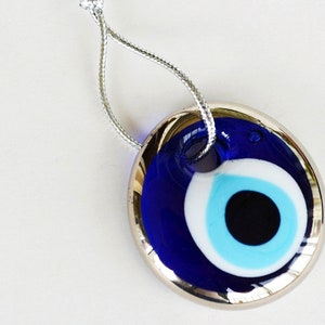 Evil Eye Charm Decoration Home Wall Hanging, Evil Eye Car Hanging, Glass Evil Eye Beads For Bracelet Blue Glass Beads malocchio ojo , NAZAR