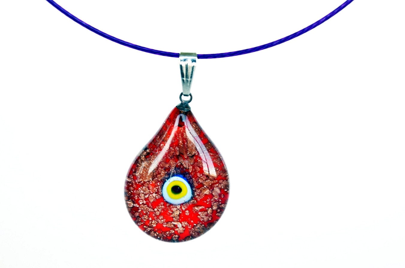 Murano Glass Evil Eye Pendant , Lamp Work Evil Eye Necklace,red Murano Bead  Pendant, Colourful Burgundy Murano Lampwork Turkish Evil Eye - Etsy Finland, image size:1351x895