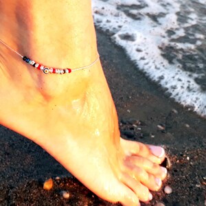 Turkish Evil Eye Anklet Summer - Beach Anklet For Women - Evil Eye Anklet - Beach Jewelery - Evil Eye Charm Ankle - Evil Eye Ankle Bracelet