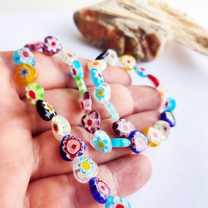 Heart Shape Murano Beads, Set Of 40, 10 mm Multicoloured Murano Glass Beads, Center Drilled Small Beads For Bracelet or Necklace Making