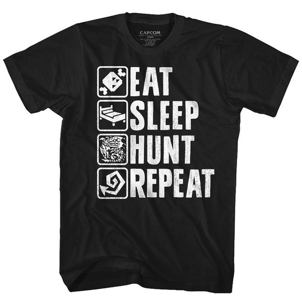 Monster Hunter Eat Sleep Hunt Repeat Gaming Shirt