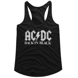 ACDC Back in Black Rock & Roll Music Rock and Roll Music Racerback