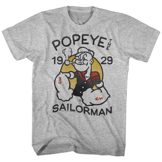 Popeye The Sailorman I Yam What I Yam! Tee Luv Men's Blue T-Shirt Size  Small