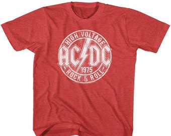 Enfants ACDC Haute Tension Jeunes Tout-petits Rock and Roll Musique Shirt