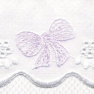 Lavender Bow Scalloped Galloon Batiste Embroidery Vintage Bow Embroidery Trim Novelty Edging Baby Heirloom Trim Bow Edging Trim Purple Bow