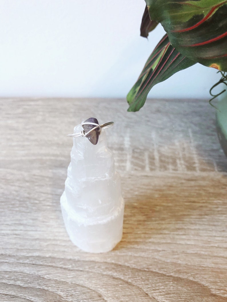 Amethyst and sterling silver ring