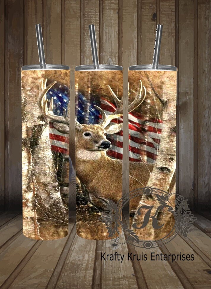 American Deer Tumbler Etsy