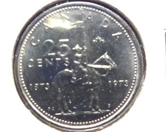 1973年カナダ25セント硬貨：RCMP100周年記念コイン - Etsy 日本