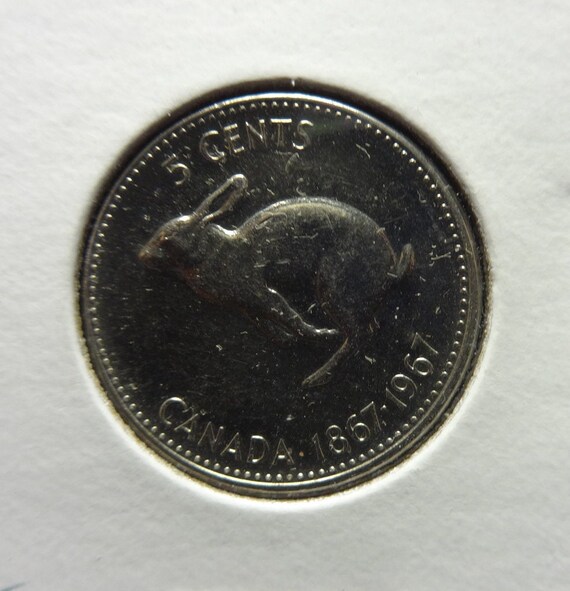 Canada 1967 5 Cents Rabbit | Etsy