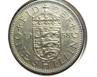 イギリス　記念　硬貨 1958年スコットランド・シリング硬貨：イギリスの銅ニッケル硬貨