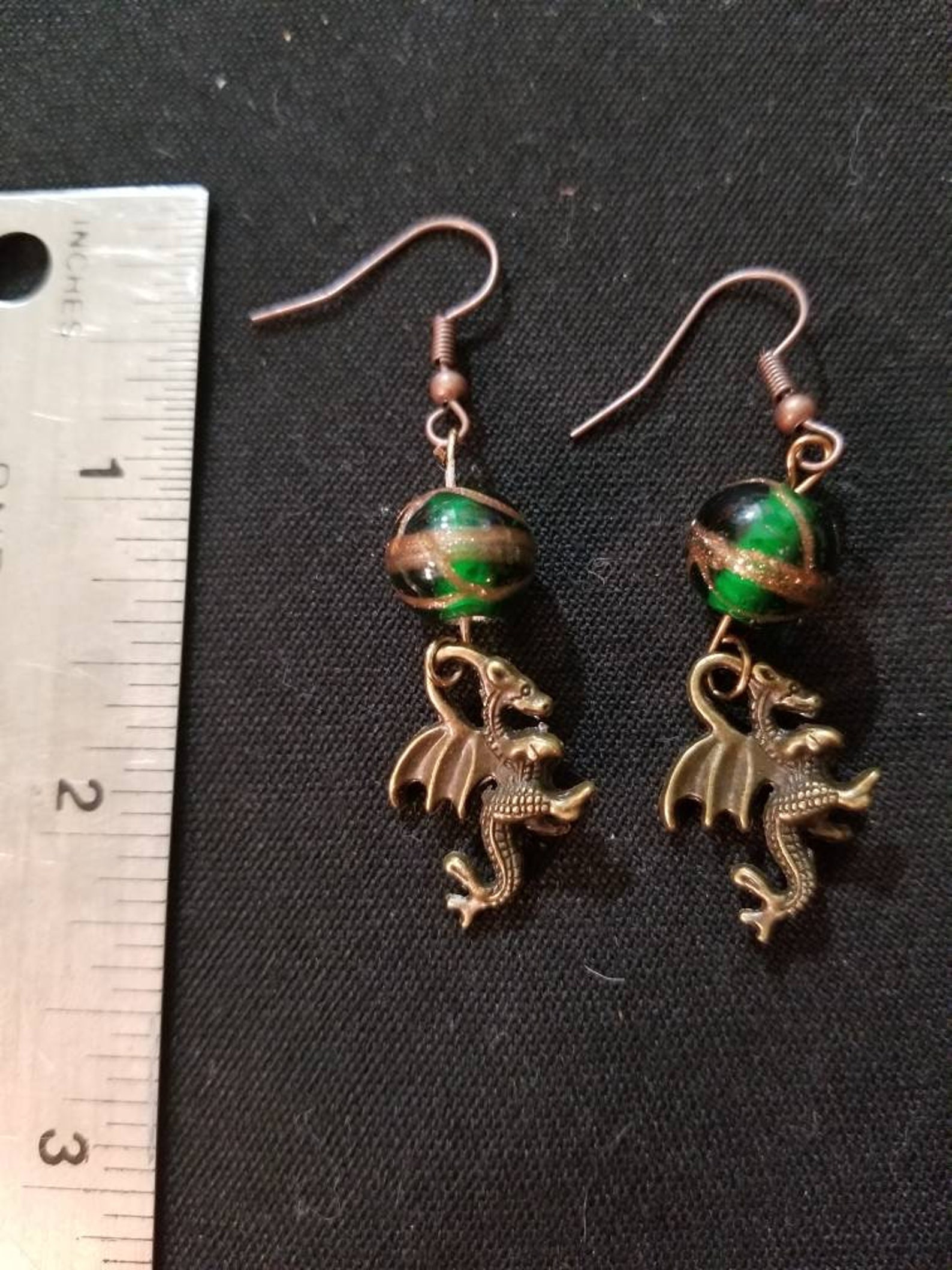 Dangle Earrings With Dragons Etsy