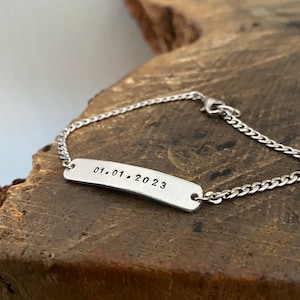 Pulsera de cadena de joyería para hombre estampada a mano personalizada cumpleaños Navidad aniversario único nuevo papá regalo único presente amor x