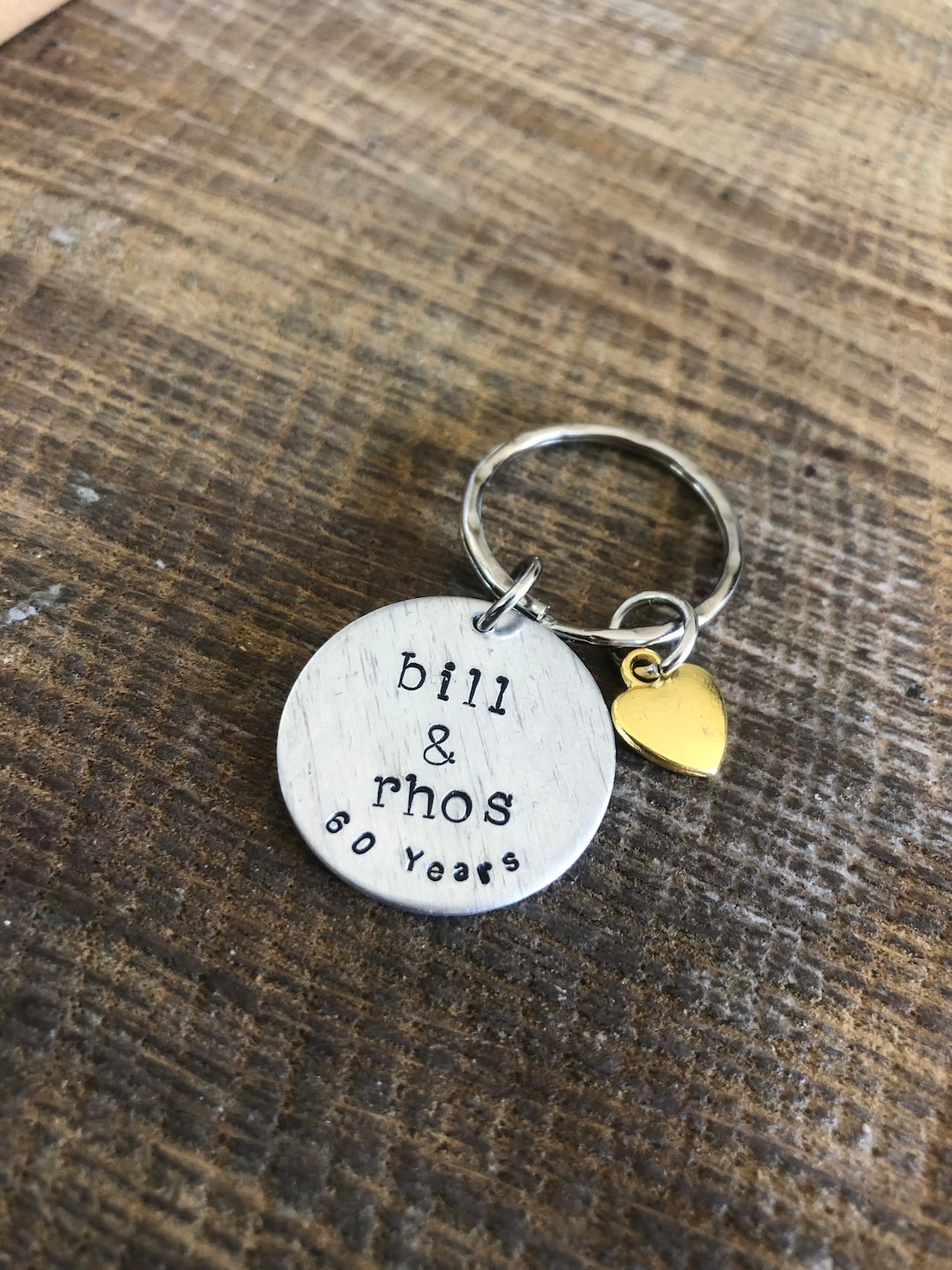 60th Key Hand Stamped Wedding Anniversary Custom Year Nimber 60th Personalised ...