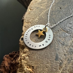 Hand Stamped Custom Name Hamilton Pendant Silver Necklace Jewellery Birthday Christmas Anniversary Gift Not Throwing Away My Shot Present x