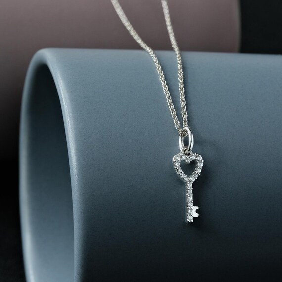 Cali Trove Diamond Key Pendant | 1/10 CT Natural Diamonds | 925 