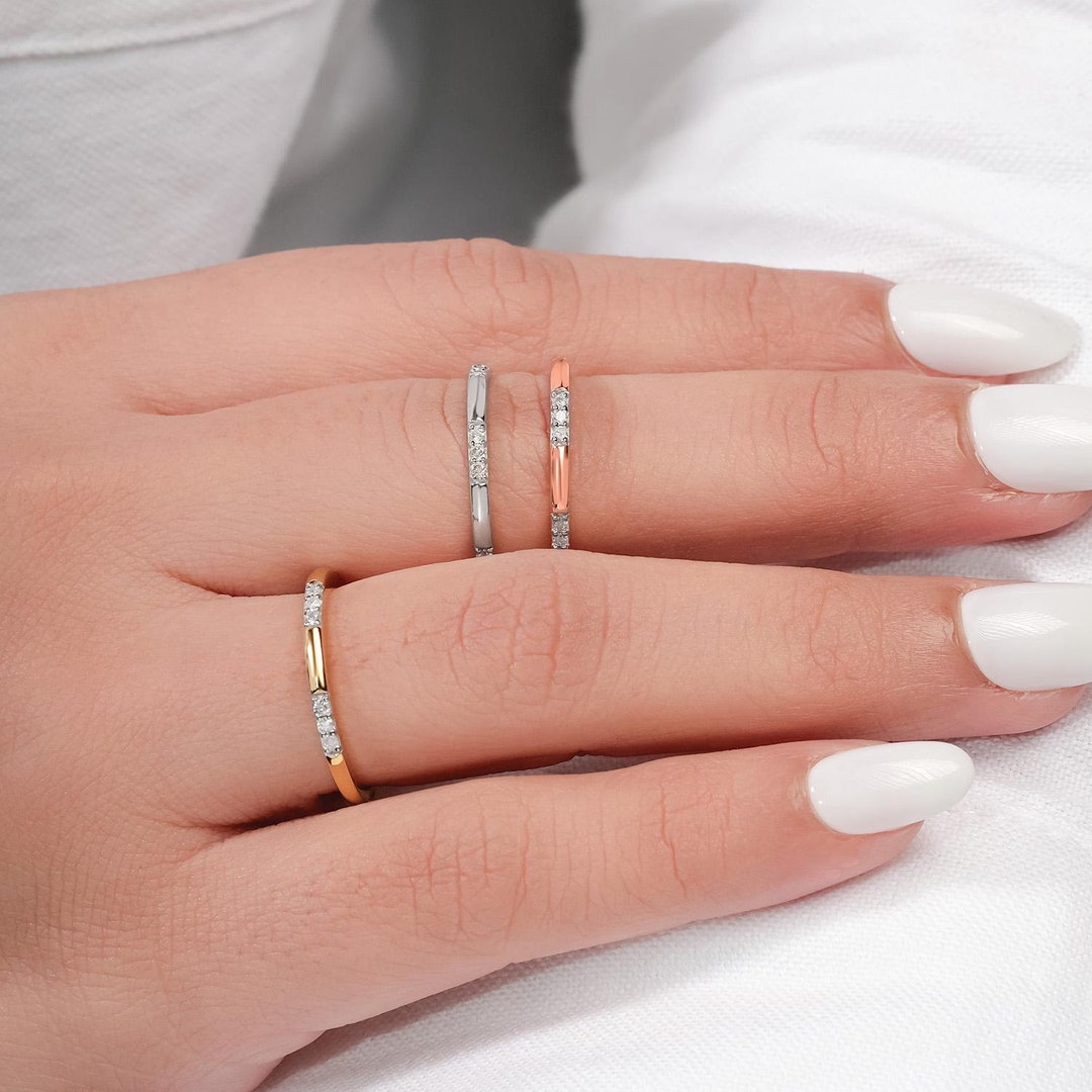 Cali Trove, 1/10 Ct Diamond Wedding Rings for Women | Vermeil Gold ...