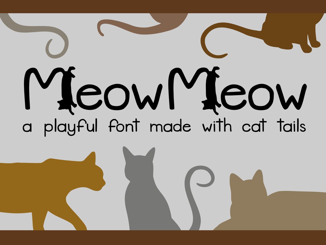 Meow Meow Cat Display Font 2 Styles Included Etsy