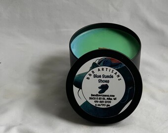 Handmade Soy Elvis Presley Blue Suede Shoes Candle