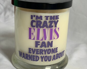 Wood Wick Soy Candle, Elvis Presley Crazy Fan