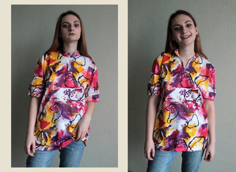 Vintage Multicolor Cycling Biking Jersey Retro Colorful Biking Bicycle T-shirt Tshirt Road Bike Shirt 80s 90s Abstract Vintage Print Tsirt