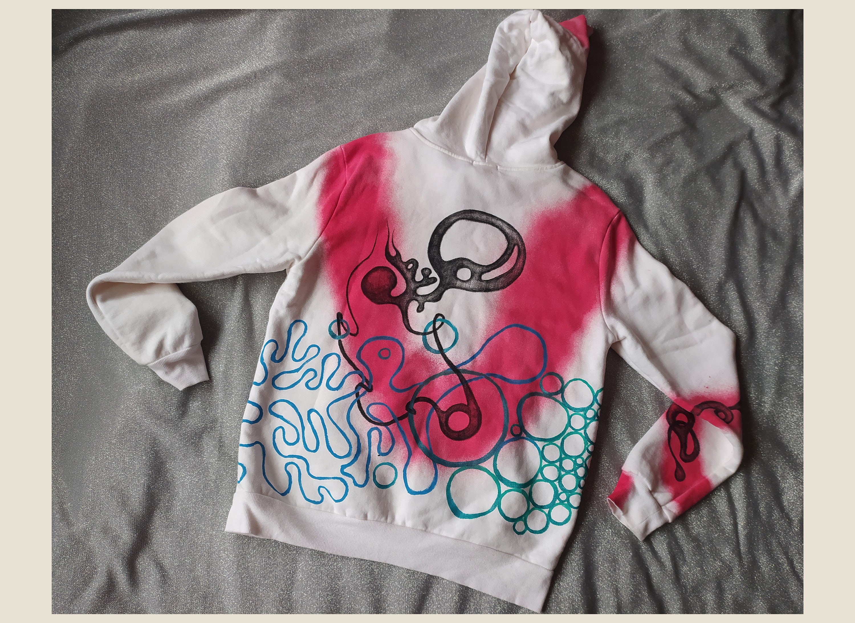 DIY Multicolored Hoodie Unique Original White HandPainted Etsy