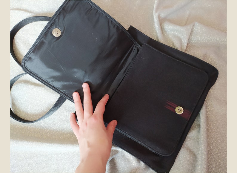 90s Black Square Shoulder Bag