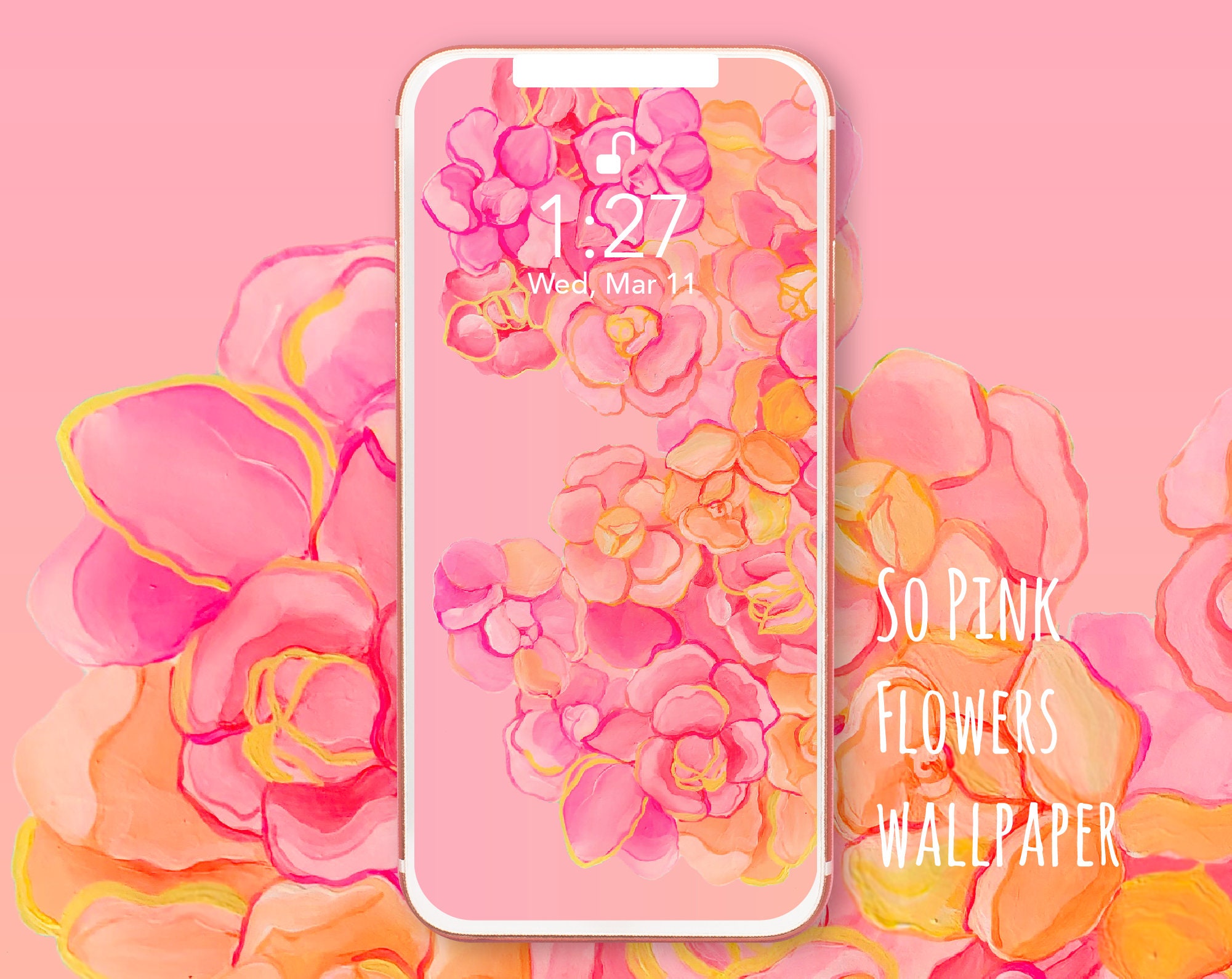 So Pink Spring Flowers Phone Wallpaper Download Lockscreen - Etsy So Pink Spring Flowers Phone Wallpaper Download Lockscreen - Etsy