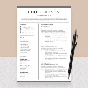 Clean Resume Template Google Docs, Word & Pages, Minimalist Executive Resume, Simple Modern Smooth Template, Minimal Resume Template 2024