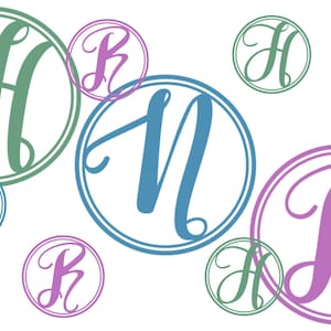 Circle Monogram, SVG PNG Cut Files, Cricut Cut File, Instant Download, 26 Individual Letters, Circle Monogram File, Alphabet Silhouette