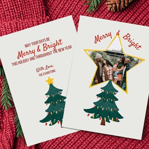 Stern Topper Feiertagskarte - Weihnachtskarte - Personalisierbarer Digitaler Download - Canva Bearbeitbar - Frohe Weihnachten - Frohe Feiertage - Vorlage
