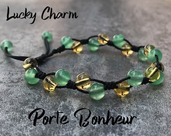 Lucky bracelet in natural aventurine and citrine stones