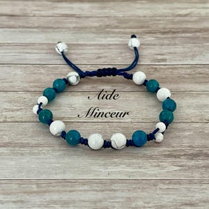 Slimming bracelet for long-lasting weight loss, made of apatite and howlite stones
