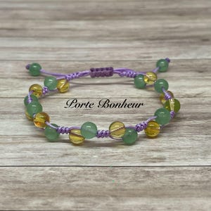 Aventurine and Citrine Lucky Bracelet - Lithotherapy Gift Idea in Natural Stones