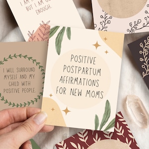 Postpartum Affirmation cards for New Moms,Motherhood Affirmation Cards,mum gift postpartum, baby shower gift,expecting mom gift,mantra  card