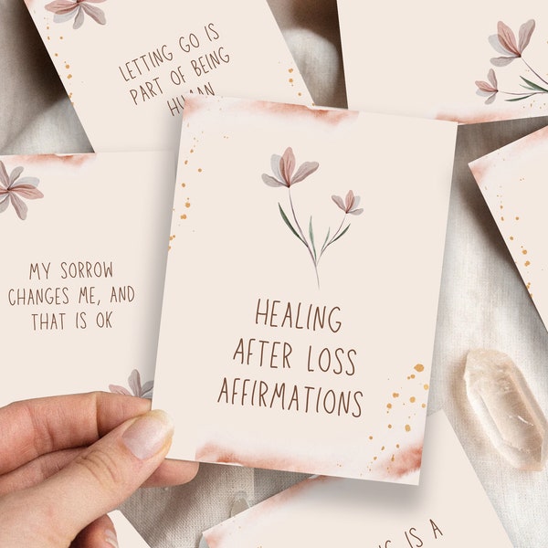 Grief Affirmation cards to Help You Deal With Loss,mental health cards,Printable grief affirmation cards self-help and uplifting affirmation