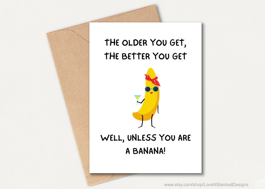 Banana Birthday Card Printable Funny Hilarious Bday Card for Etsy