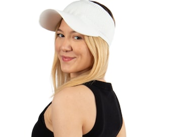 Visière en coton mercerisé blanc, chapeau d'été Hatsquare pour femmes, visière de sport, chapeau à large bord, chapeau de plage, chapeau de soleil, chapeau Boho, chapeau de jardinage